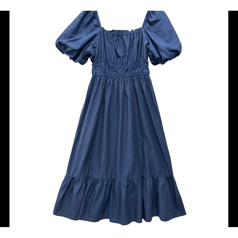 Dizzy Lizzy M Cotton Balloon Sleeve Smocked Maxi Dress Medium Tiered Romantic